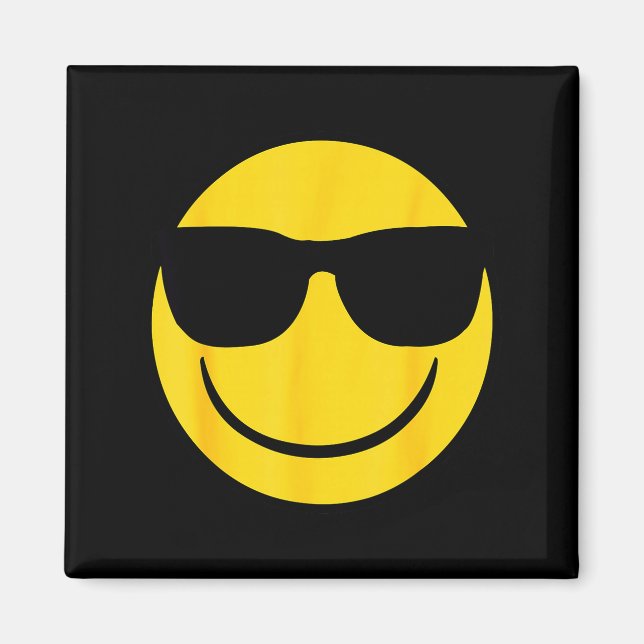 Emoji Retro Sungles Yellow Smile Face  Magnet (Front)