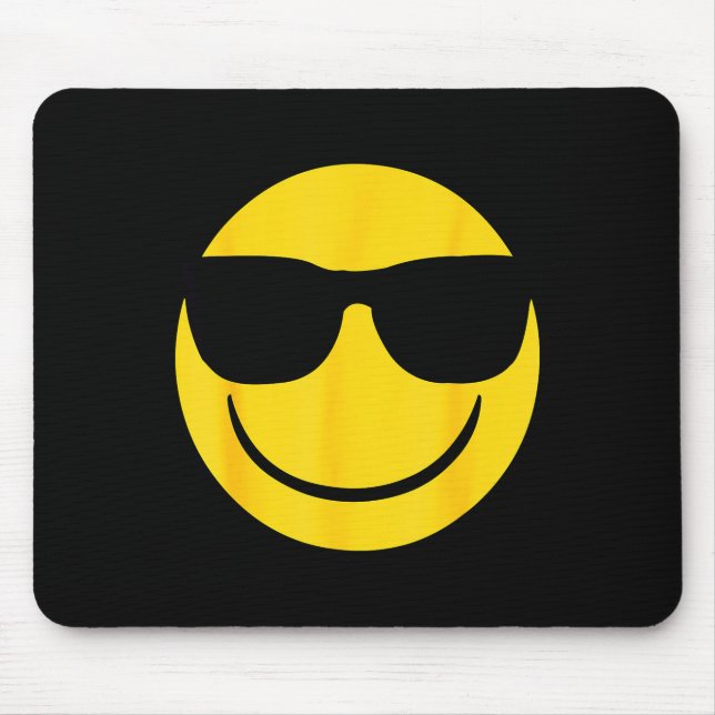 Emoji Retro Sungles Yellow Smile Face  Mouse Mat (Front)