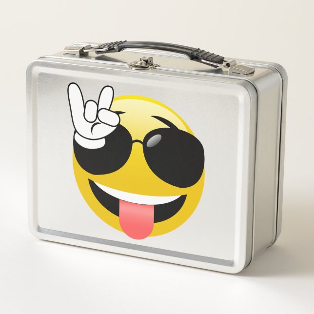 Emoji Rock On Metal Lunch Box (Front)