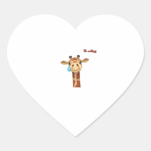 emoji sad crying giraffe face heart sticker