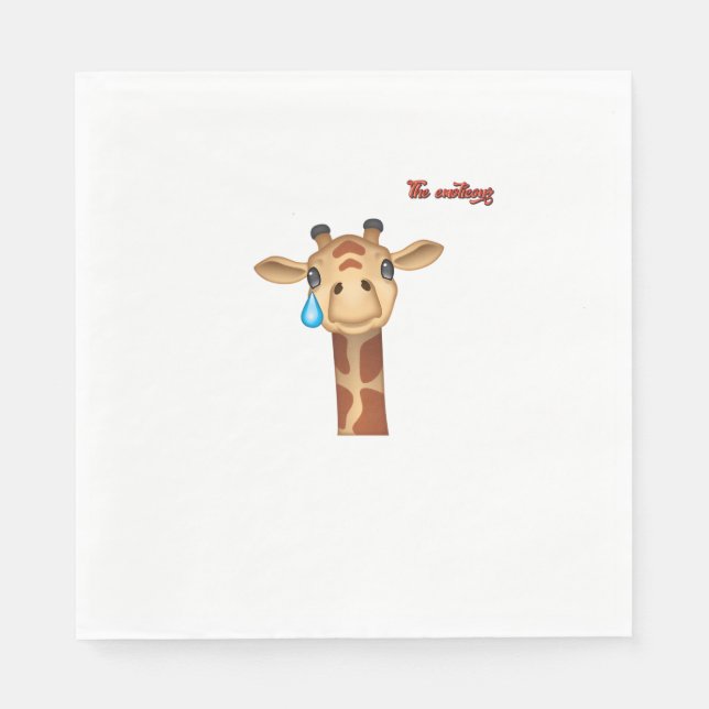 emoji sad crying giraffe face   napkin (Front)