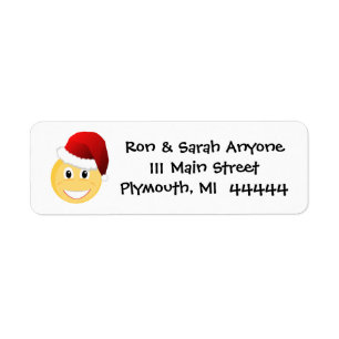 Emoji Santa Address Label
