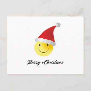 Emoji Santa Christmas Funny Holiday Postcard