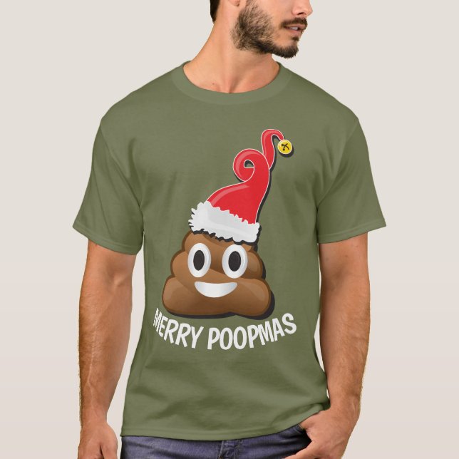 Emoji Santa poop Ugly Christmas Sweater (Front)