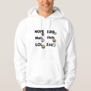 Emoji Slang Typography – Funny Nope, Meh, BRB, LOL Hoodie