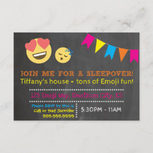 Emoji Sleepover Birthday Invitation