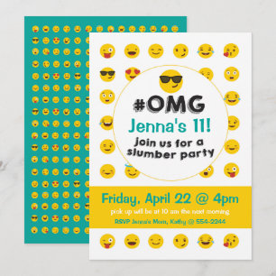 Emoji Slumber Party Invitation