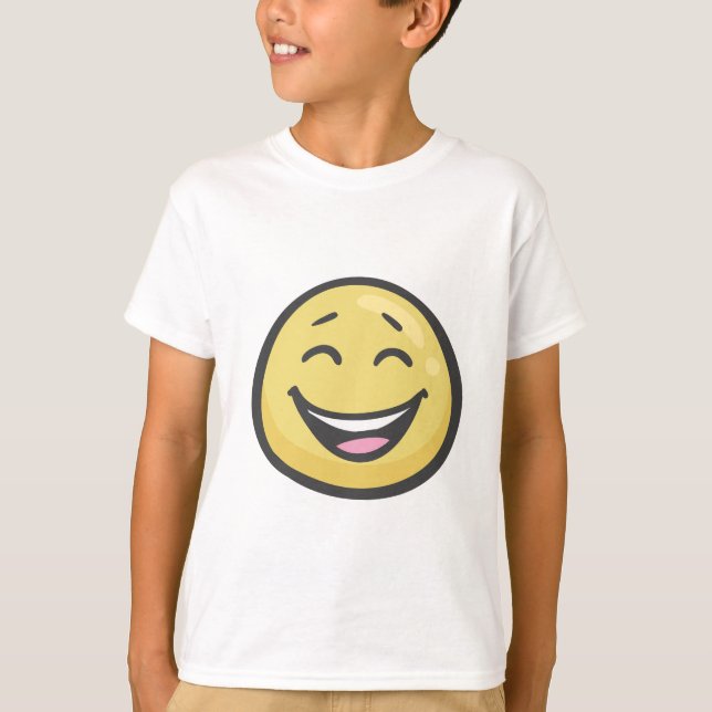 Emoji: Smiling Face With Open Mouth & Smiling Eyes T-Shirt (Front)