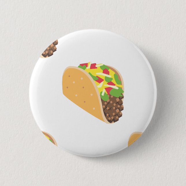 emoji taco 6 cm round badge (Front)