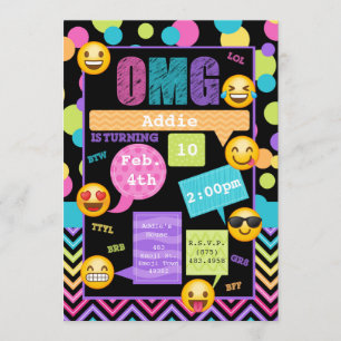 Emoji Texting Birthday Party Invitation