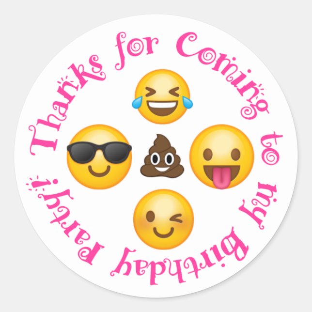 Emoji themed thank you sticker (Front)