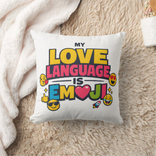 Emoji Throw Pillow Funny Emoji Lover Decorative