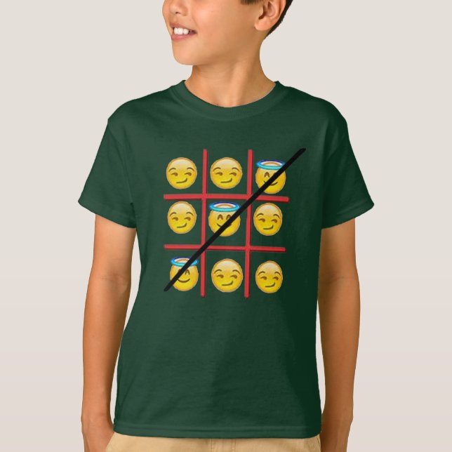 emoji tic-tac-toe funny shirt-design T-Shirt (Front)