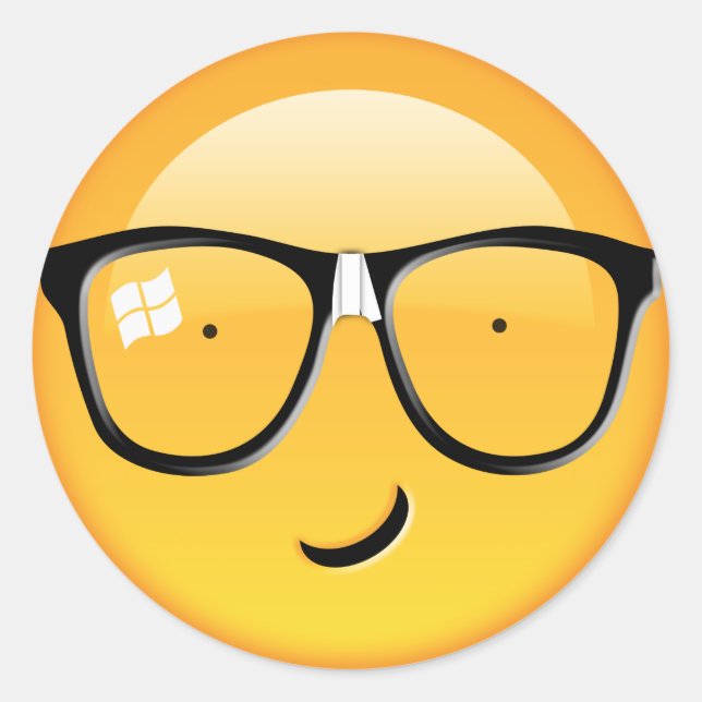 Emoji Totally Techie ID229 Classic Round Sticker (Front)