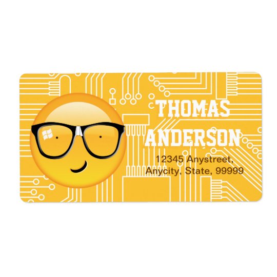 Emoji Totally Techie ID229 Shipping Label