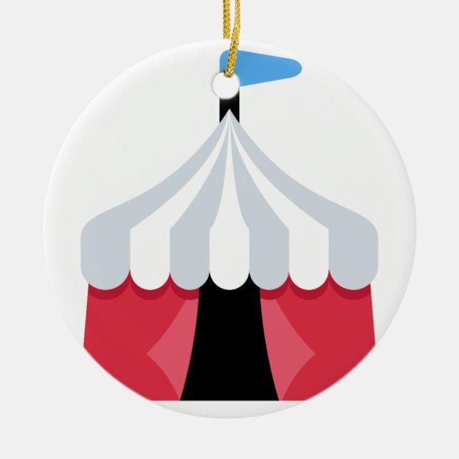 Emoji Twitter - Circus Tent Ceramic Tree Decoration (Front)