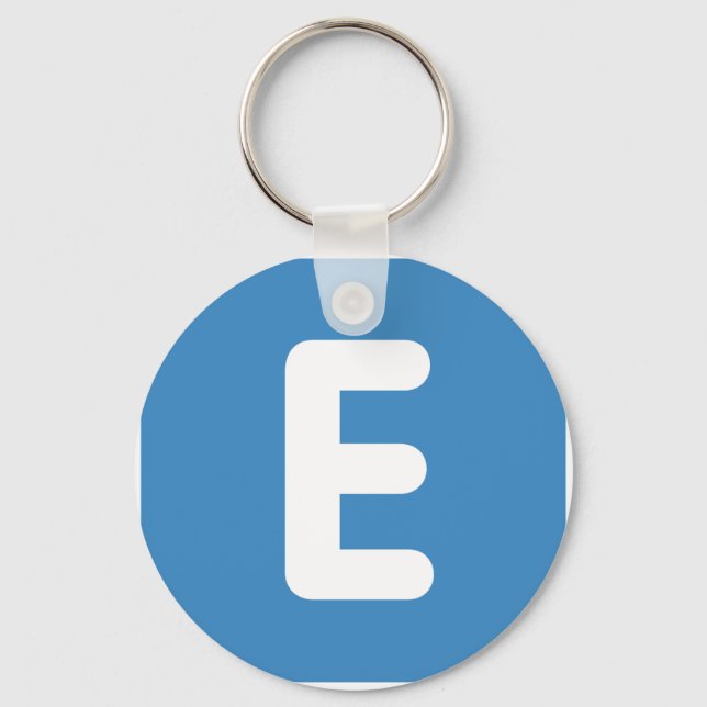 emoji Twitter - Letter E Key Ring (Front)