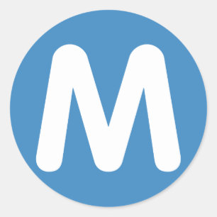 Emoji Twitter - Letter M Classic Round Sticker