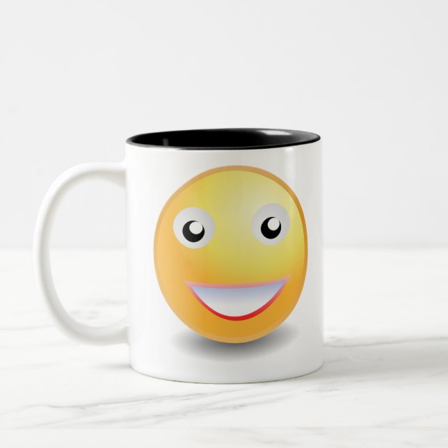 Emoji ! Two-Tone coffee mug (Left)