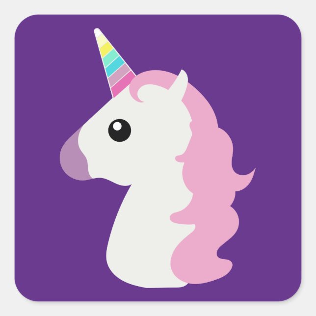 Emoji Unicorn Square Sticker (Front)
