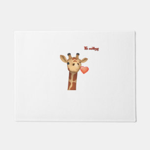 emoji winking kissing heart giraffe face   doormat
