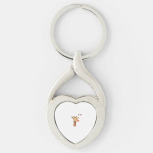 emoji winking kissing heart giraffe face   key ring