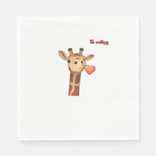 emoji winking kissing heart giraffe face napkin
