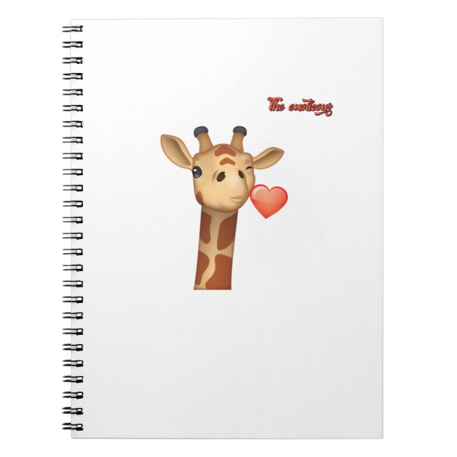 emoji winking kissing heart giraffe face   notebook (Front)