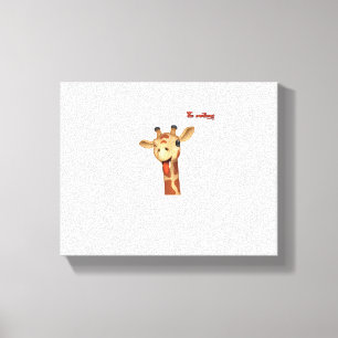 emoji winking tongue out giraffe face canvas print