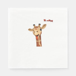 emoji winking tongue out giraffe face   napkin