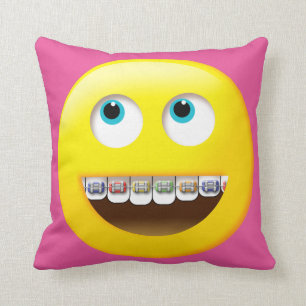 Emoji with Braces Pillow
