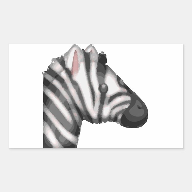 emoji zebra rectangular sticker (Front)