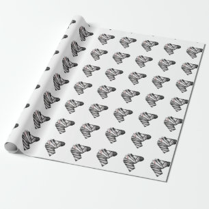emoji zebra wrapping paper
