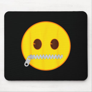 Emoji Zip Zipper Mouth Yellow Smile Face Mouse Mat