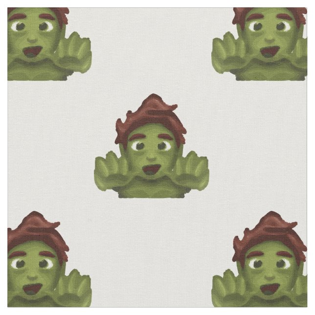 emoji zombie man fabric (Close Up)