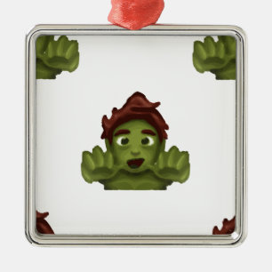emoji zombie man metal tree decoration