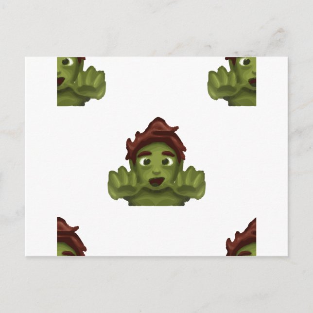 emoji zombie man postcard (Front)