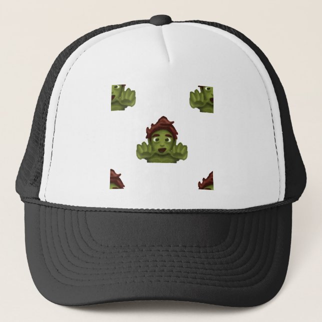 emoji zombie man trucker hat (Front)