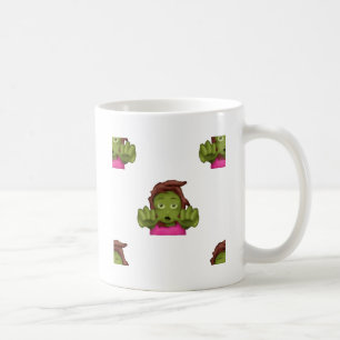 emoji zombie woman coffee mug