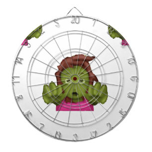 emoji zombie woman dartboard