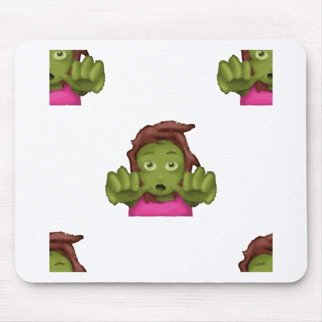 emoji zombie woman mouse mat (Front)