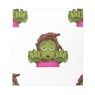 emoji zombie woman notepad