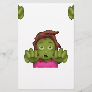 emoji zombie woman stationery