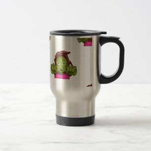 emoji zombie woman travel mug