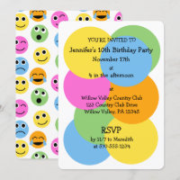 Emojis Emoticons Colourful Circles Custom Party