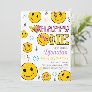 Emojis First Birthday Invitation