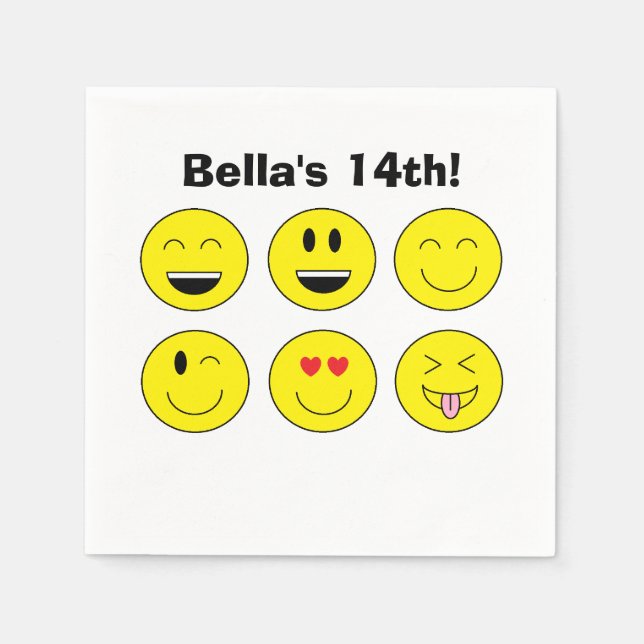 "Emojis" Personalised Paper Napkins (Front)