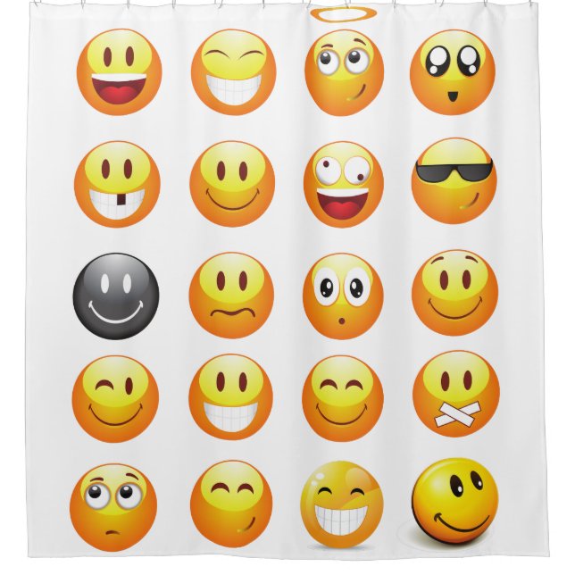 emojis shower curtain bathroom (Front)