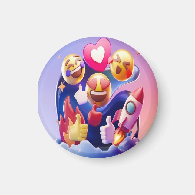Emojis Unleashed A Fun, Colourful Adventure Magnet (Front)