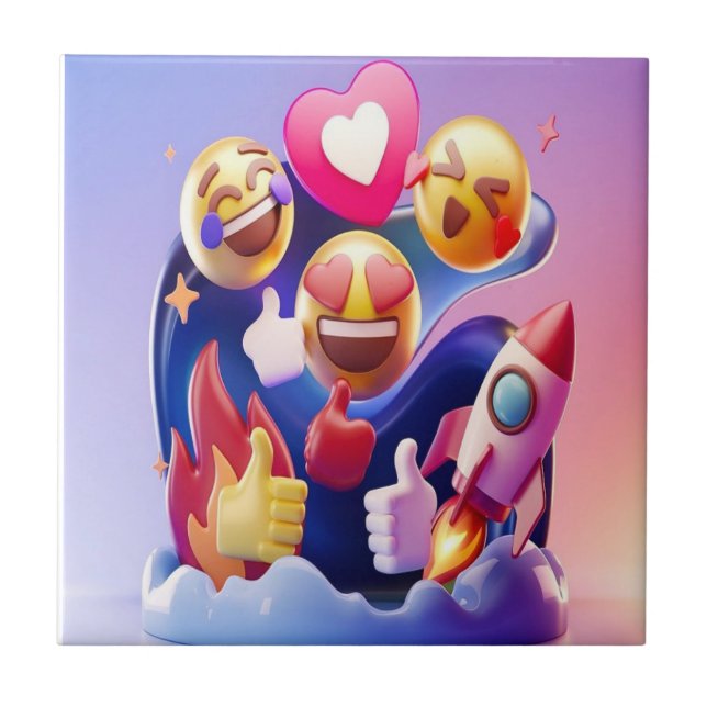Emojis Unleashed A Fun, Colourful Adventure Tile (Front)